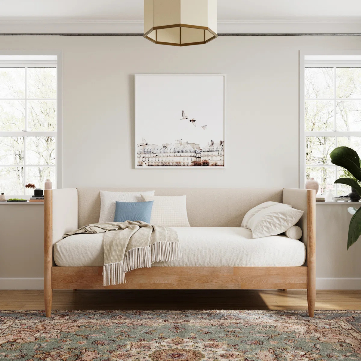 Besan Solid Wood Boucle Upholstered Twin Daybed | Wayfair North America