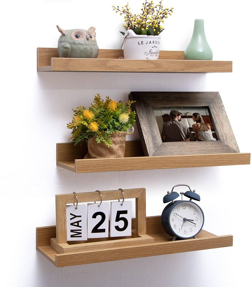 Axeman Picture Ledge Shelf, Floating Shelves for Wall with Ledge Set of 3, Rustic Picture Shelf F... | Amazon (US)