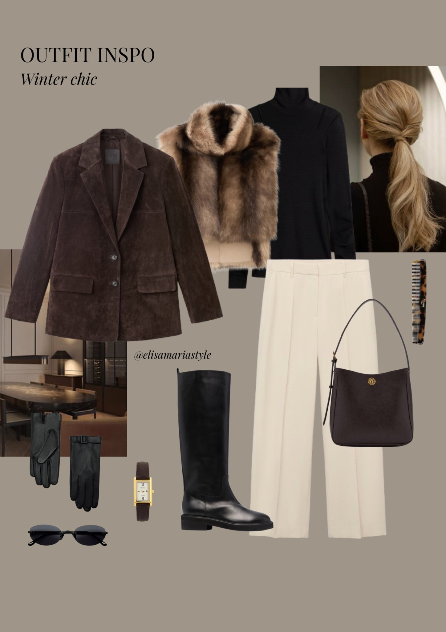 Faux fur vest, suede blazer and riding boots outfit idea for winterr

#LTKwinter #LTKstyletip #LTKsale