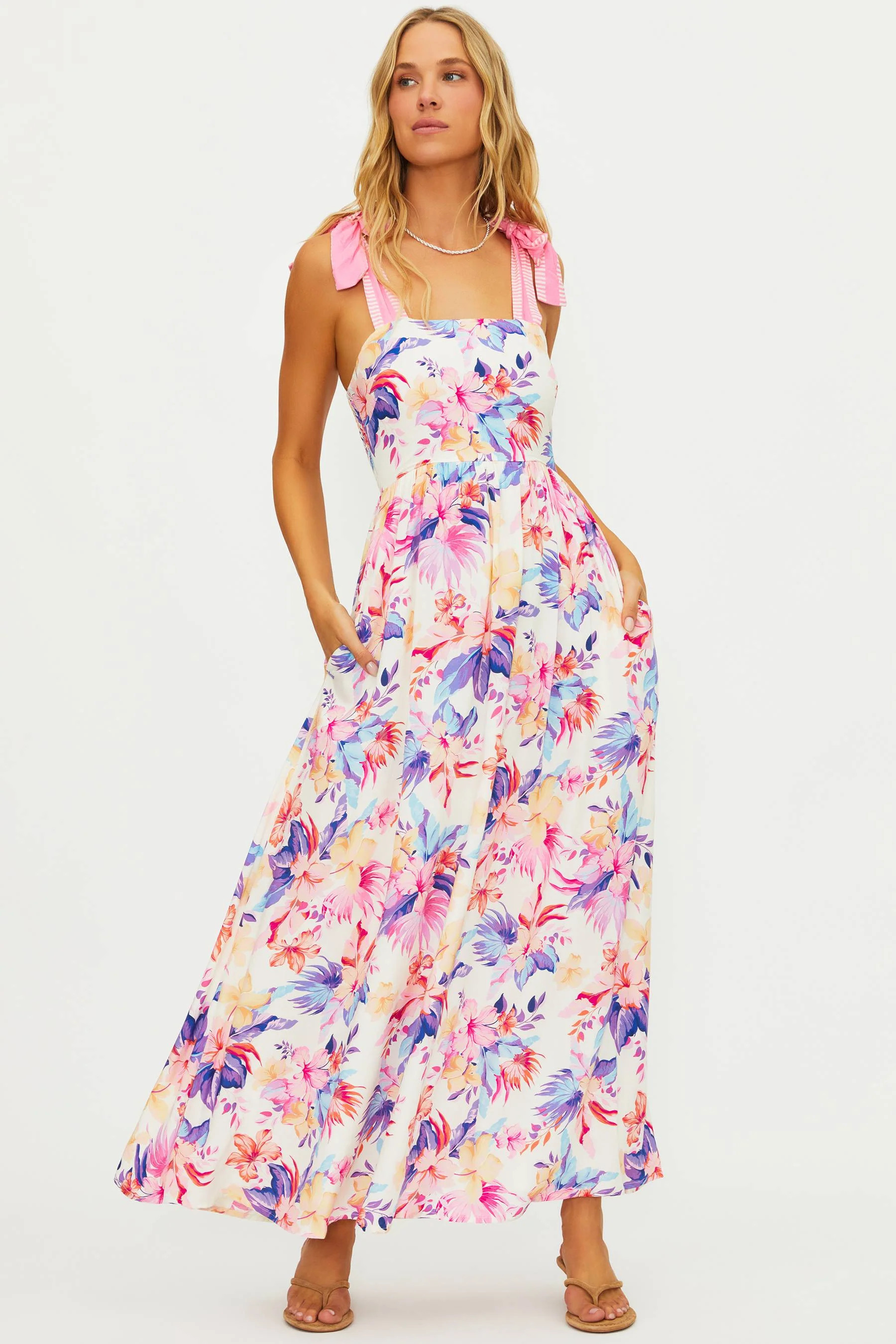 Charlotte Dress Hibiscus Garden | Floral Print Maxi Dress | Beach Riot | Beach Riot
