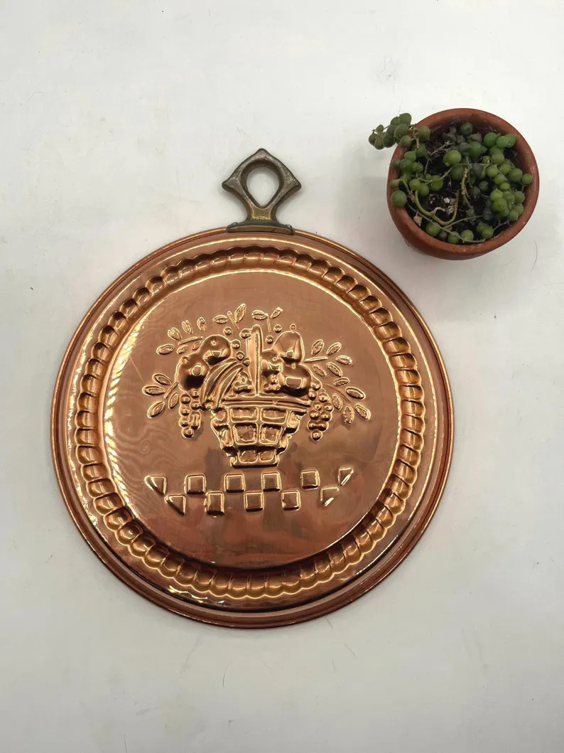 Vintage Copper Fruit Basket Hanging Mold / Cake Mold / Gallery Wall / Copper Kitchen Decor / Cott... | Etsy (Global)