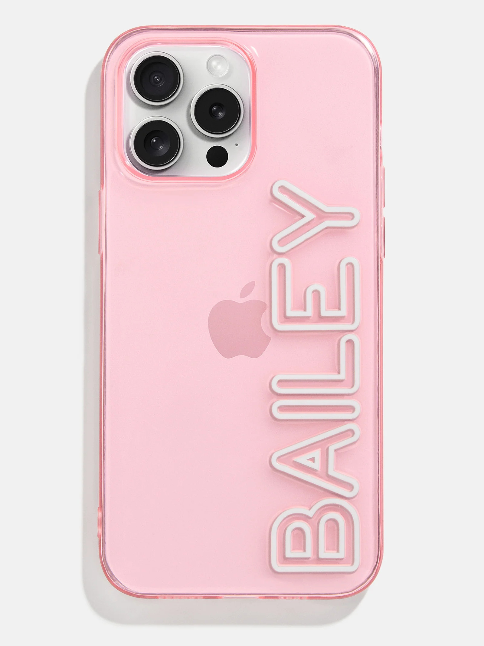 Fine Line Custom iPhone Case - Transparent Pink/White | BaubleBar
