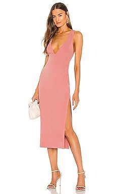 Michael Costello x REVOLVE Cordelia Midi Dress in Pink from Revolve.com | Revolve Clothing (Global)