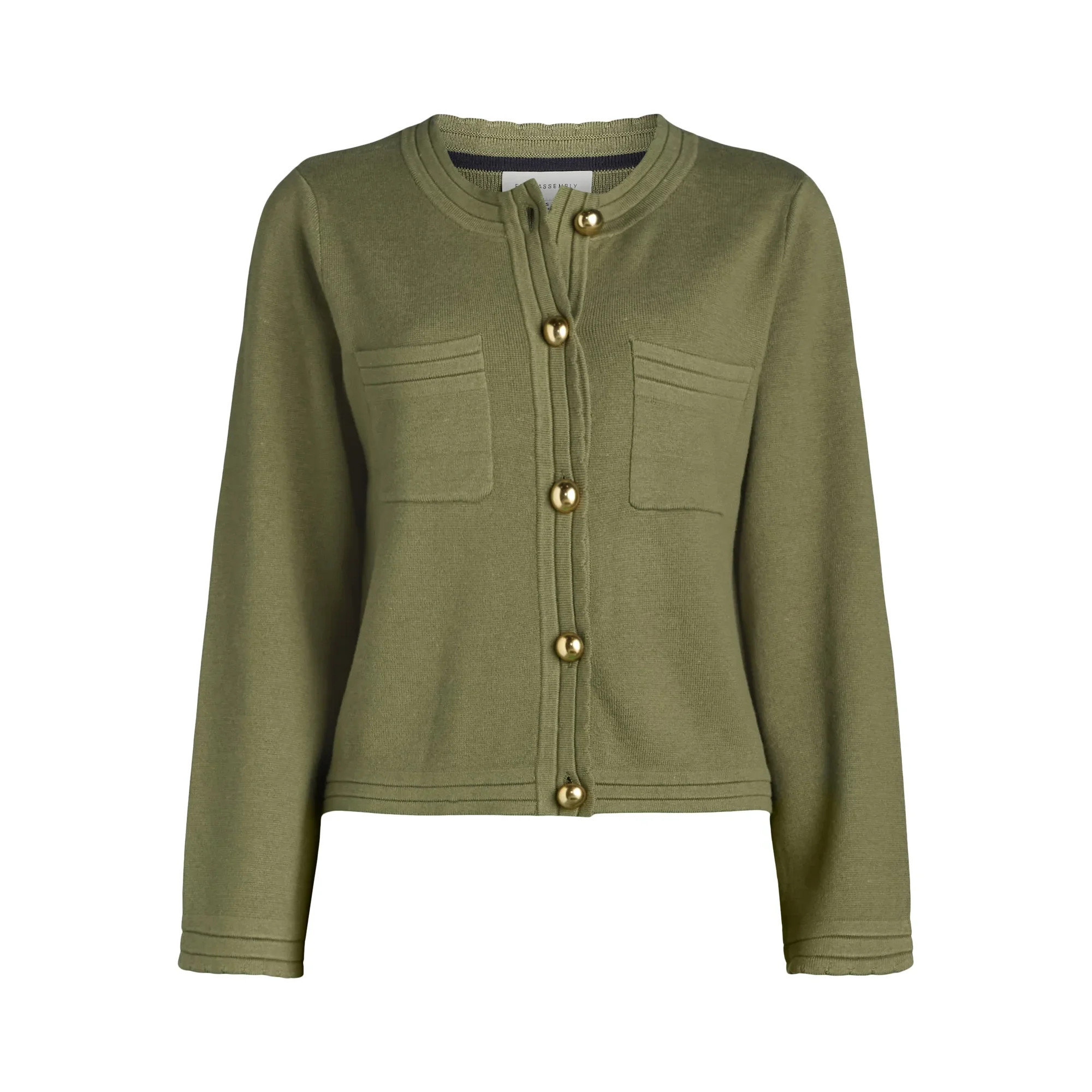 Free Assembly Women’s Long Sleeve Cardigan Sweater with Chest Pockets, Midweight, Sizes XS-XXL | Walmart (US)