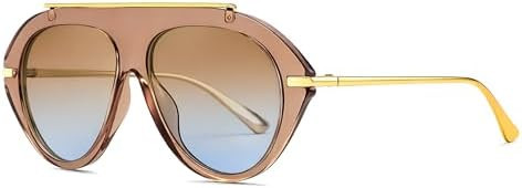 FEISEDY Retro Aviator Sunglasses for Women Men Trendy Oversized 70s Vintage Metal Sun Glasses B04... | Amazon (US)