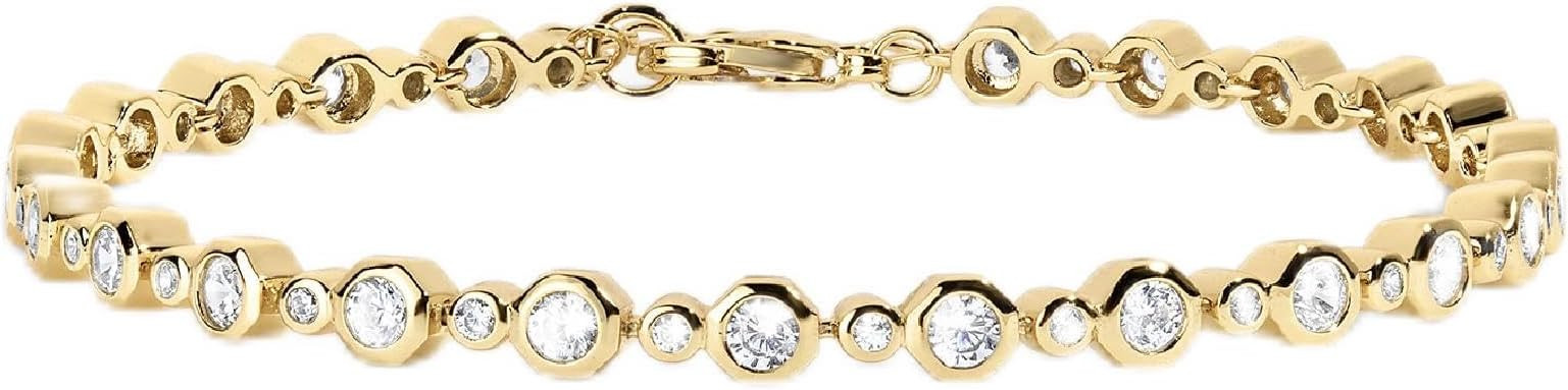 Electric Picks Trust Fund Bracelet for Women, 14k Gold Plated Logo Charm Chain Bracelet, Adjustab... | Amazon (US)
