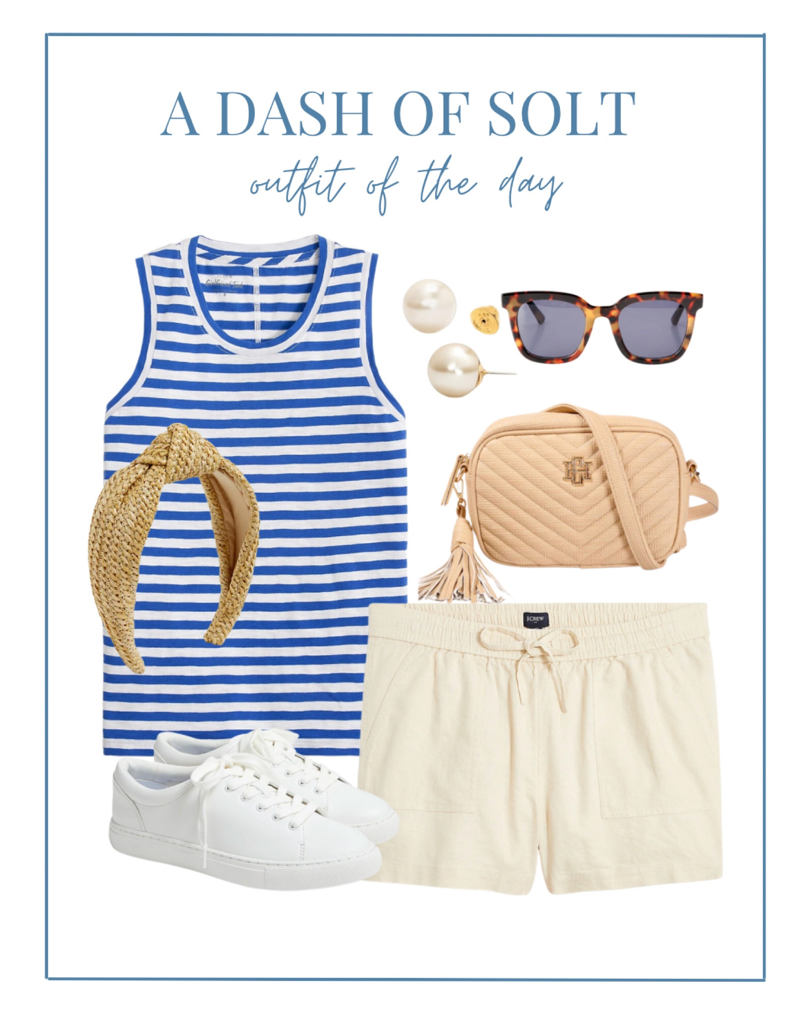 One of my favorite summer outfit of the day! The striped girlfriend tank from J.Crew is one of the best tops for summer. I pair mine with linen shorts or denim shorts and it’s always cute. 

Summer outfit, summer style, summer ootd, stripes, striped tank, preppy, preppy style, preppy fashion, preppy living, white sneakers, canvas sneakers, rattan headband, pearls, crossbody bag, classic style, mom style, American style 

#LTKSeasonal #LTKstyletip #LTKsalealert