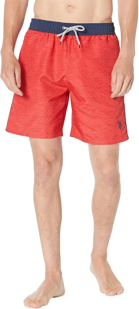 U.S. Polo Assn. USPA Contrast Waistband Swim Shorts Red Heather XL | Amazon (US)