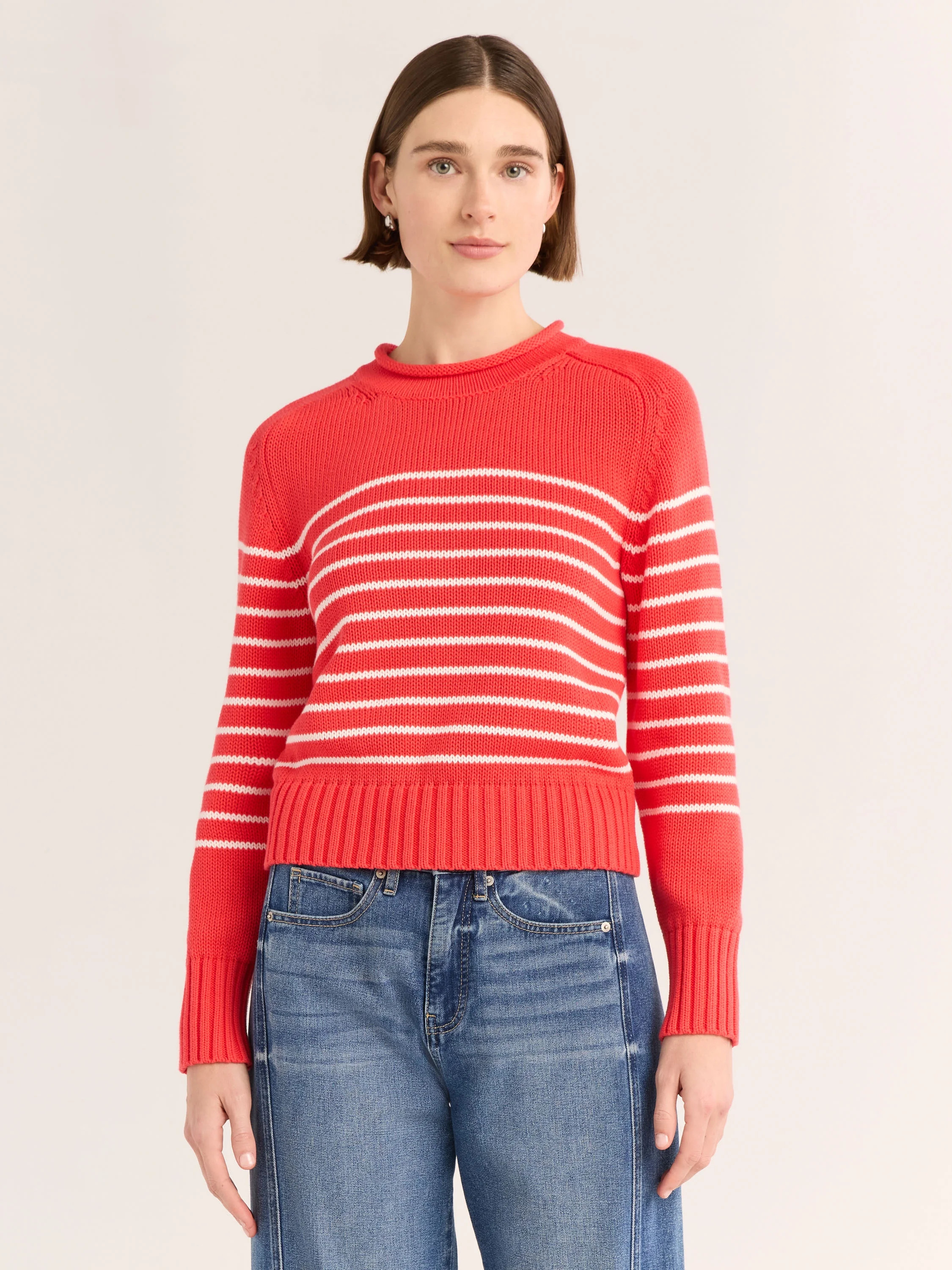 Free Assembly Women's and Women's Plus Cotton Saddle Shoulder Sweater with Long Sleeves, Sizes XS... | Walmart (US)