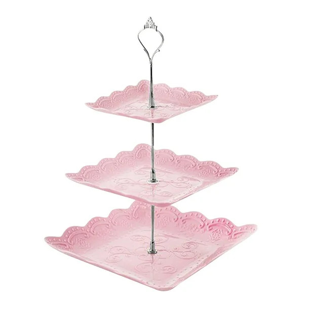 Jikolililili 3 Tier Cupcake Stand Plastic Tiered Tray Dessert Cakes Snacks Display Tower Tray for... | Walmart (US)