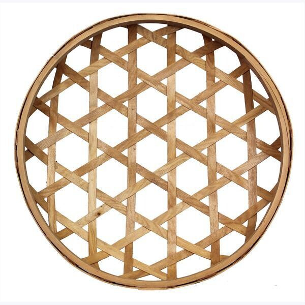 Lg Wood Weaved Basket | Wilson Home Decor