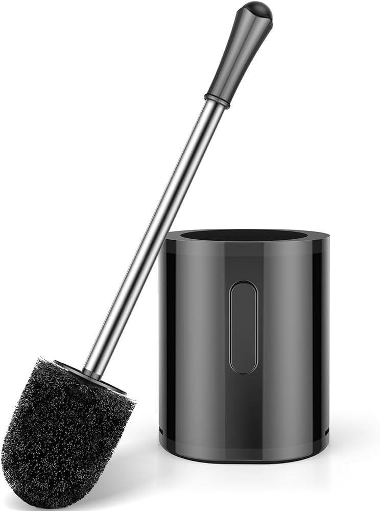 Toilet Brush, Compact Size Toilet Bowl Brush with Stainless Steel Handle, Small Size Plastic Hold... | Amazon (US)