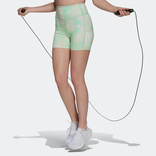 Women's adidas Hyperglam AEROREADY Training High-Rise Marble-Print Tight Shorts | Shop Premium Outlets