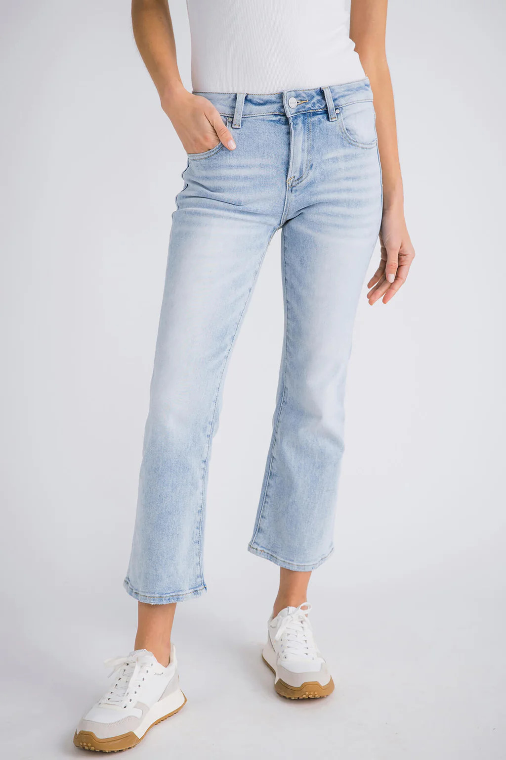 Risen Gigi Crop Kick Flare Jeans | Social Threads