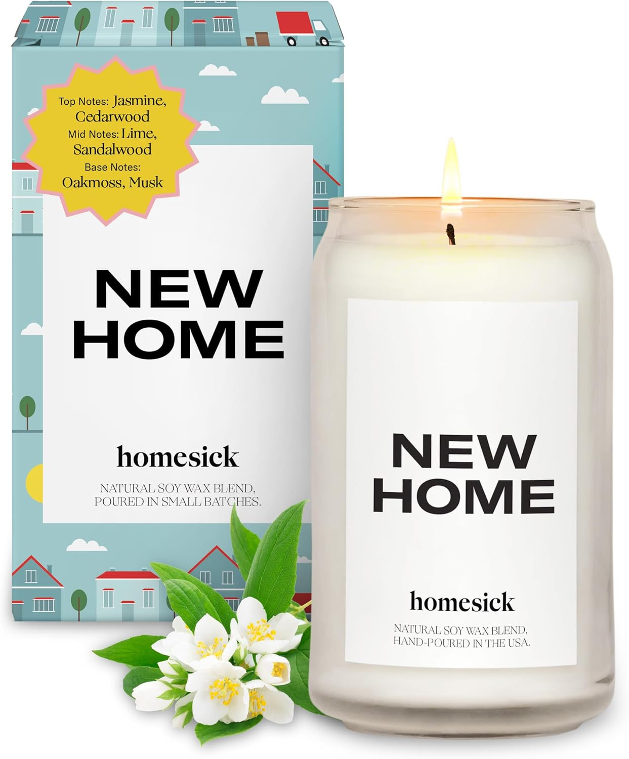 Homesick Scented Candles for Home (New Home) - 13.75 oz Long-Lasting Soy Wax Blend Jar Candle for... | Amazon (US)