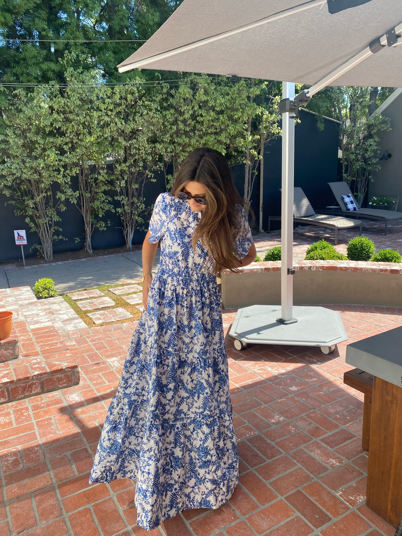 anthro blue floral dress A.L.C Reagan Dress