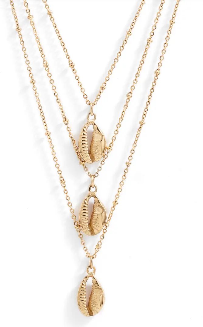 Triple Layered Shell Pendant Necklace | Nordstrom Rack