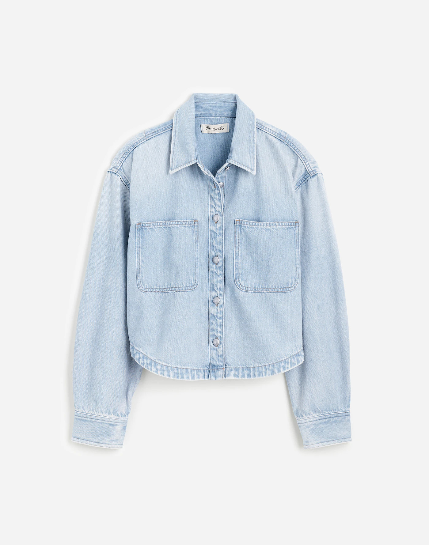 Cropped Shirt Jacket in Foster Wash: Airy Denim Edition | Madewell