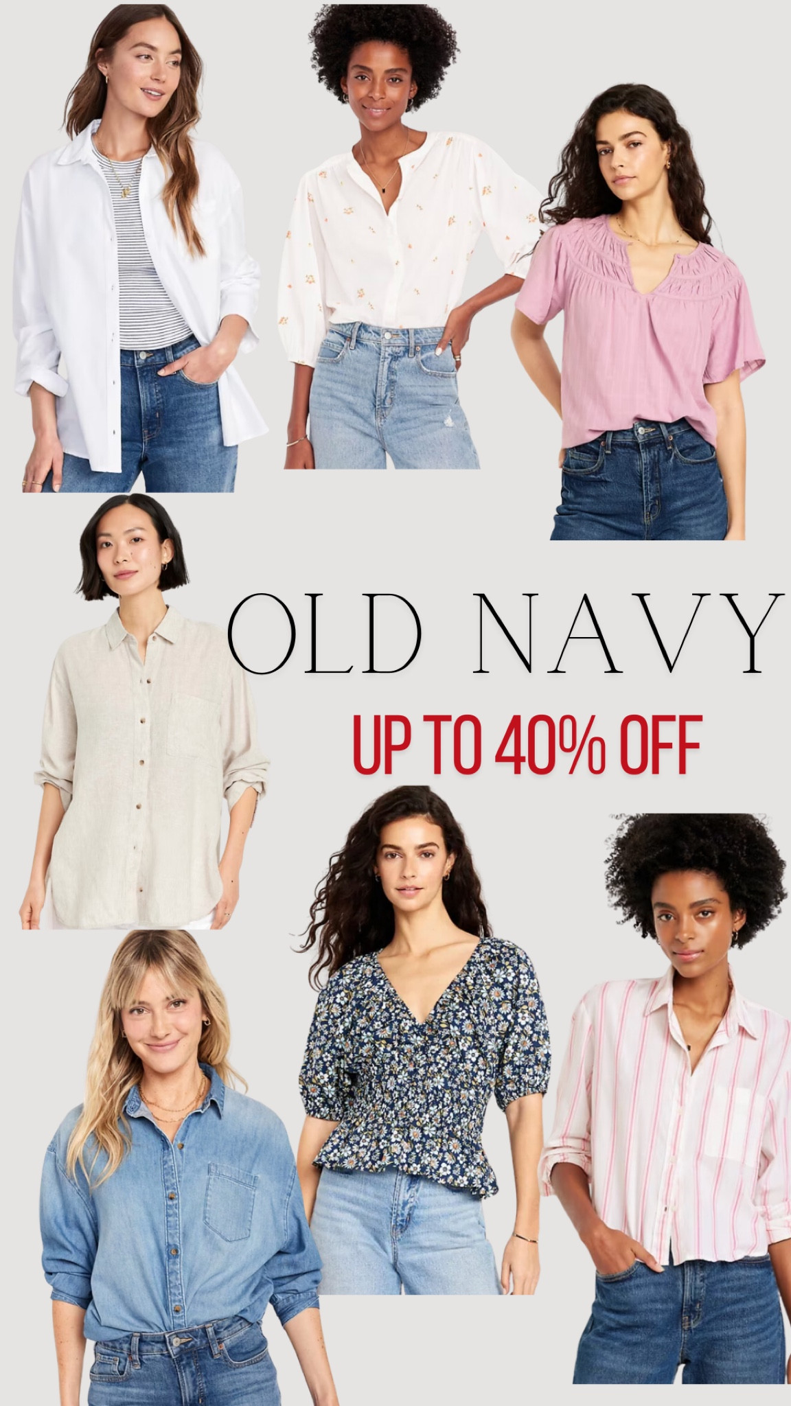 Up to 40% off Old Navy Shirts & blouses  

#LTKFindsUnder50 #LTKSaleAlert