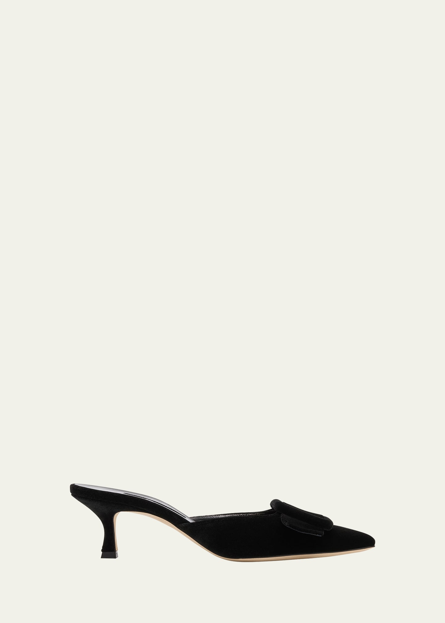Manolo Blahnik Maysale Velvet Buckle Mule Pumps | Bergdorf Goodman