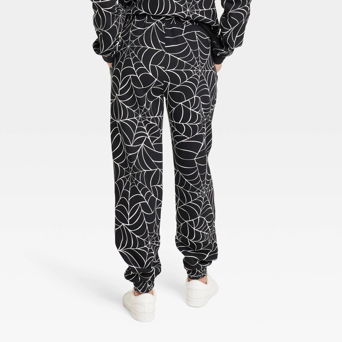 Women's Halloween Spider Web Graphic Jogger Pants - Black | Target