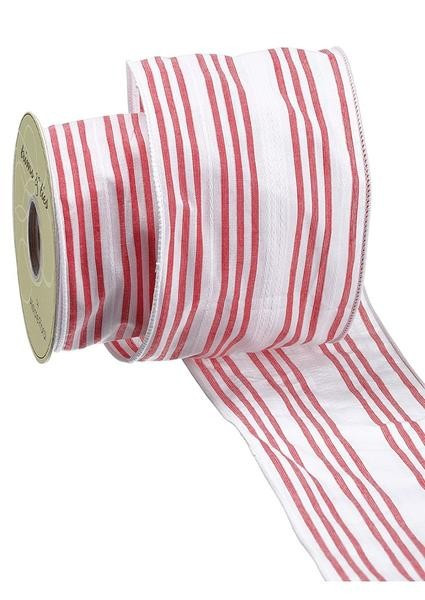 Red and White Striped Christmas Ribbon - 4" Wide x 10 yd | Afloral (US)
