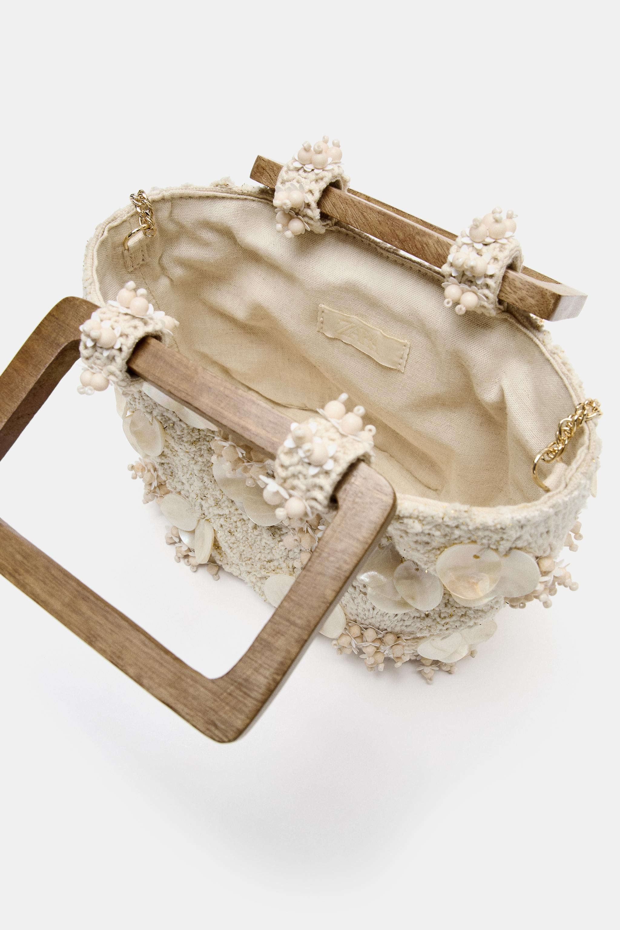 PEARLESCENT DETAIL HANDBAG | Zara UK