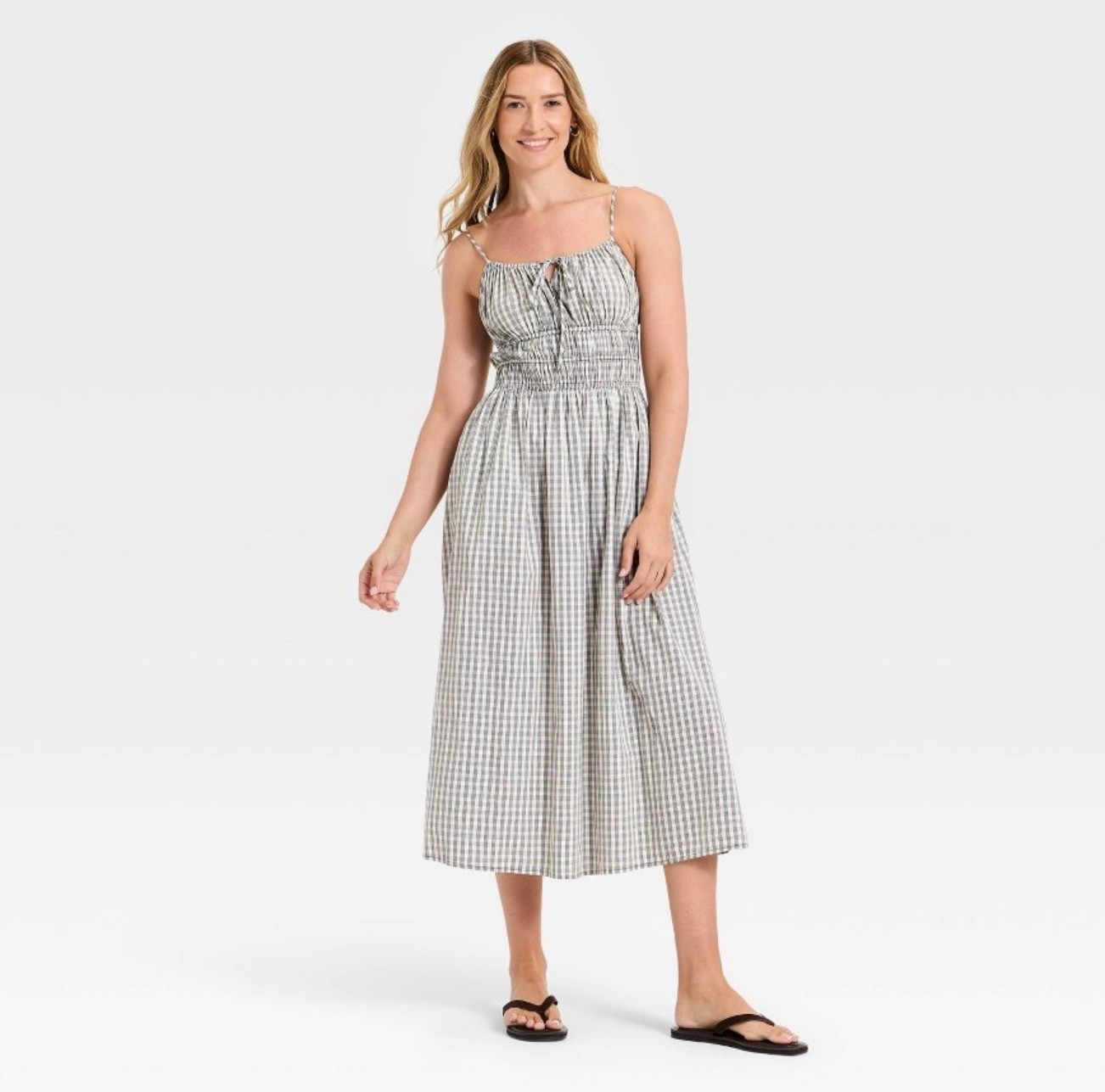 easter dress women
 Sleeveless Smocked Midi
Sundress -@Target 
Black/White Check XS

#spring #dresses #easter #outfit 

#LTKSeasonal #LTKOver40 #LTKPetite