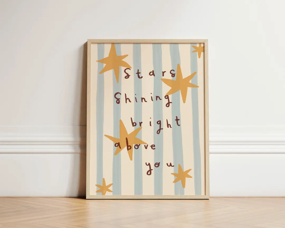 Stars Bright Above You Print, Star Nursery Print, Illustration Wall Art, Nursery Wall Art, Boho N... | Etsy (US)