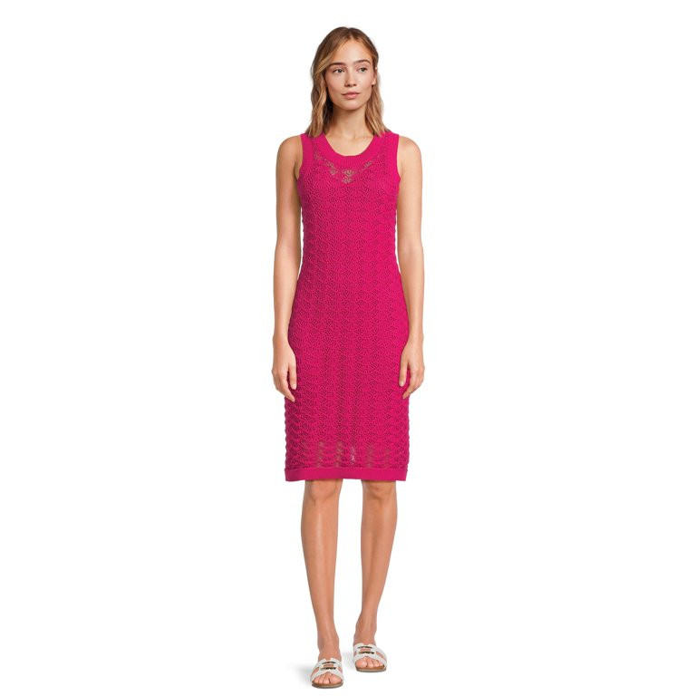Time and Tru Women's Textured Stitch Sweater Dress, Sizes XS-XXXL - Walmart.com | Walmart (US)