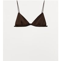 Zara - Triangle Bralette With Silk - Women - Brown - Women | Zara US