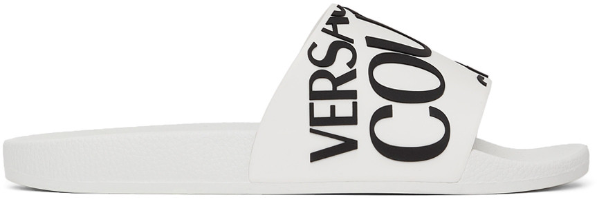 White Rubber Logo Slides | SSENSE