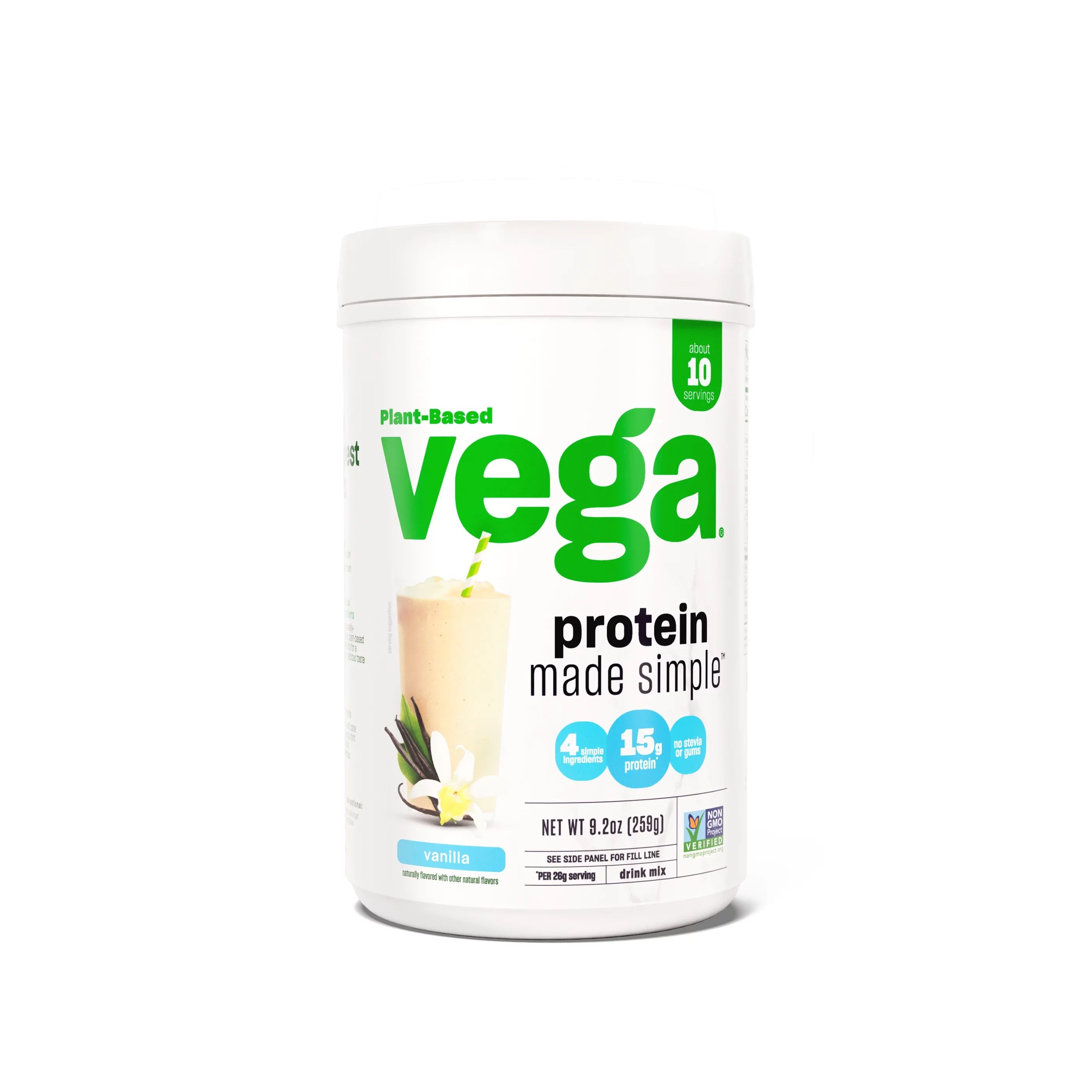 Vega Protein Made Simple Vegan Protein Powder, Vanilla (9.2oz, 10 Servings) - Walmart.com | Walmart (US)