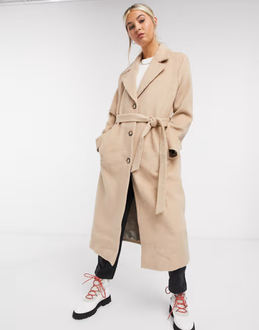 & Other Stories long belted coat in camel | ASOS (Global)