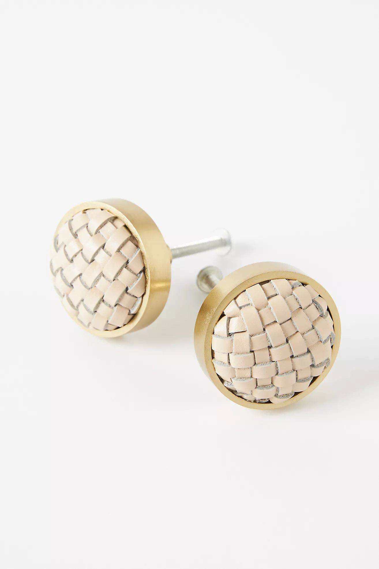 Woven Leather Knobs, Set of 2 | Anthropologie (US)