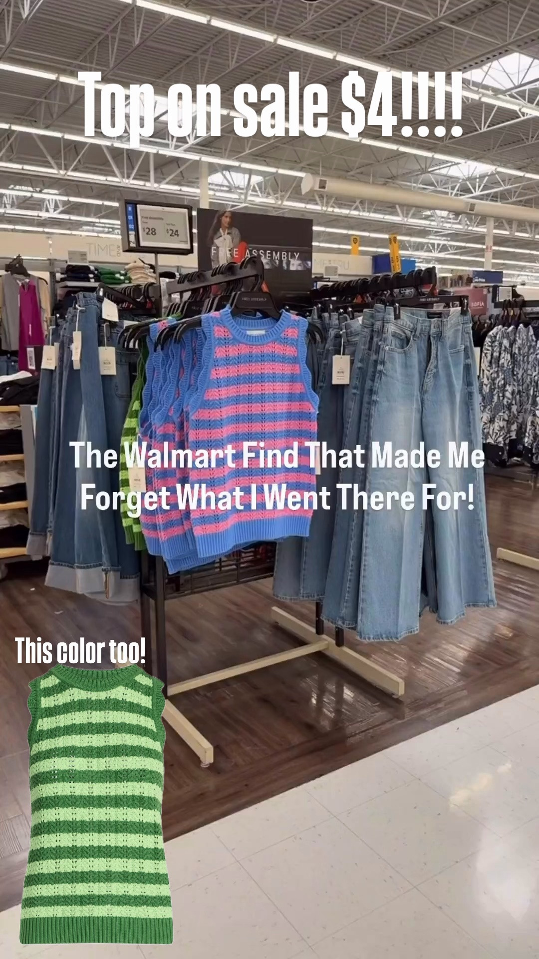 This @Walmart top is on sale for $4!!!!! The quality is so good and comes in green too!!! I’m in size medium but should have done small!