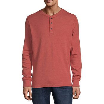 St. John's Bay Mens Heathered Long Sleeve Thermal Henley | JCPenney