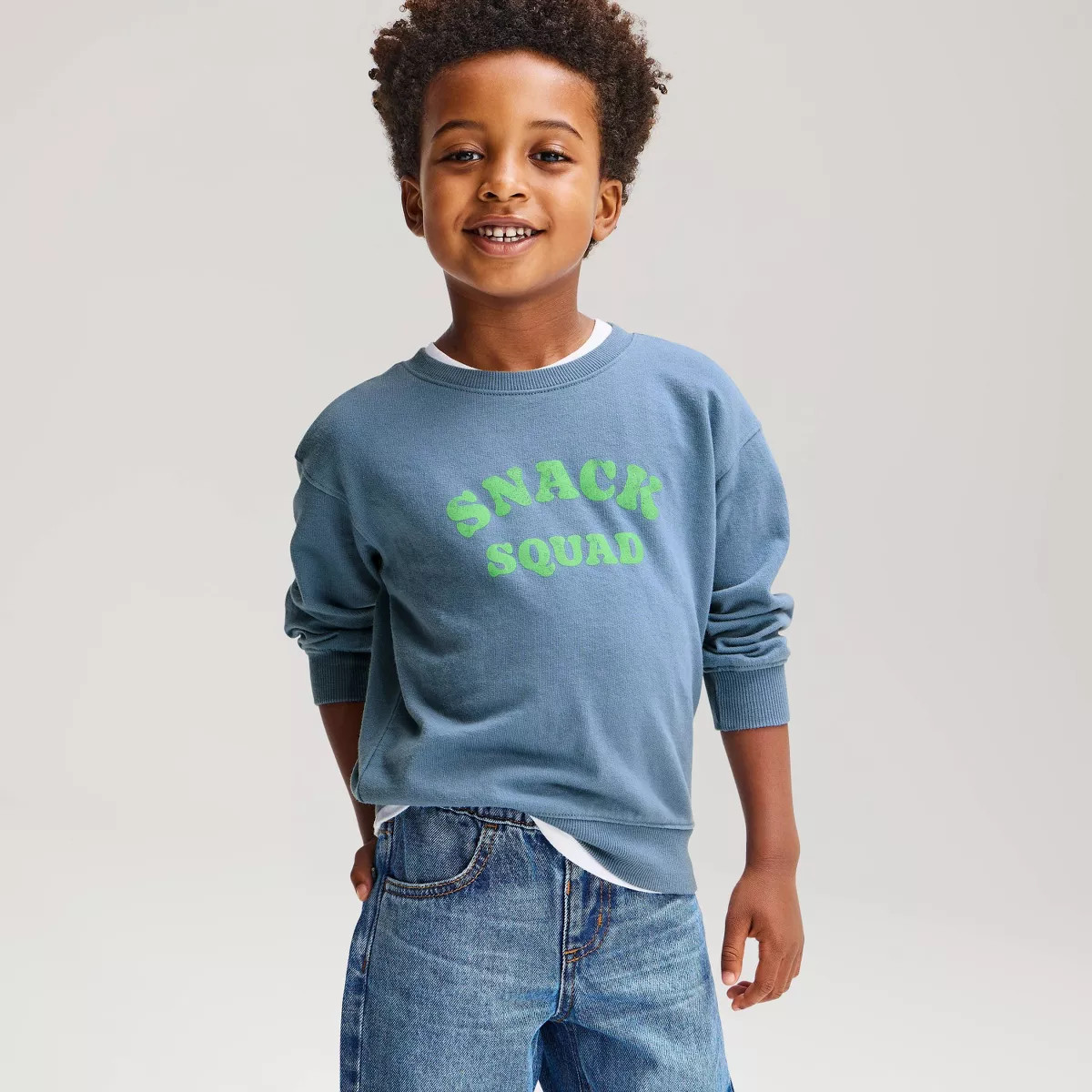 Toddler Boys' Snack Squad Crewneck Sweatshirt Cat & Jack\u2122 Blue 3T | Target