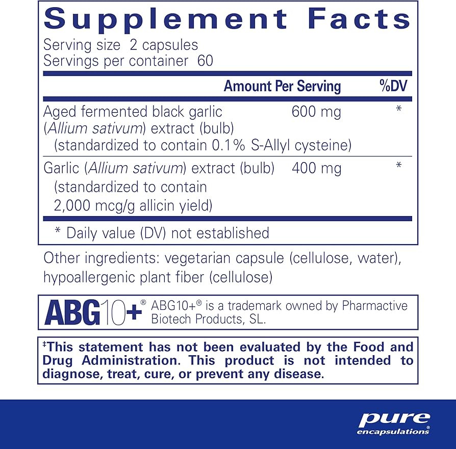 Unique Garlic Blend: A synergistic combination of aged fermented black garlic extract and garlic ... | Amazon (US)