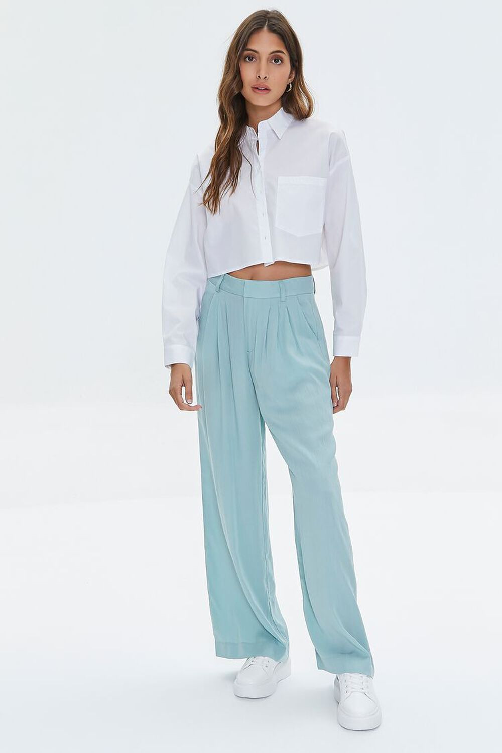 Wide-Leg High-Rise Pants | Forever 21 (US)