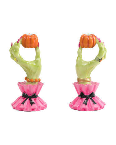 Set Of 2 Witch Hand Candle Holders | TJ Maxx