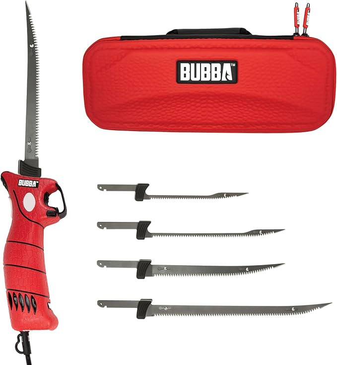 BUBBA 110V Electric Fillet Knife with Non-Slip Grip Handle, 4 Ti-Nitride S.S. Coated Non-Stick Re... | Amazon (US)