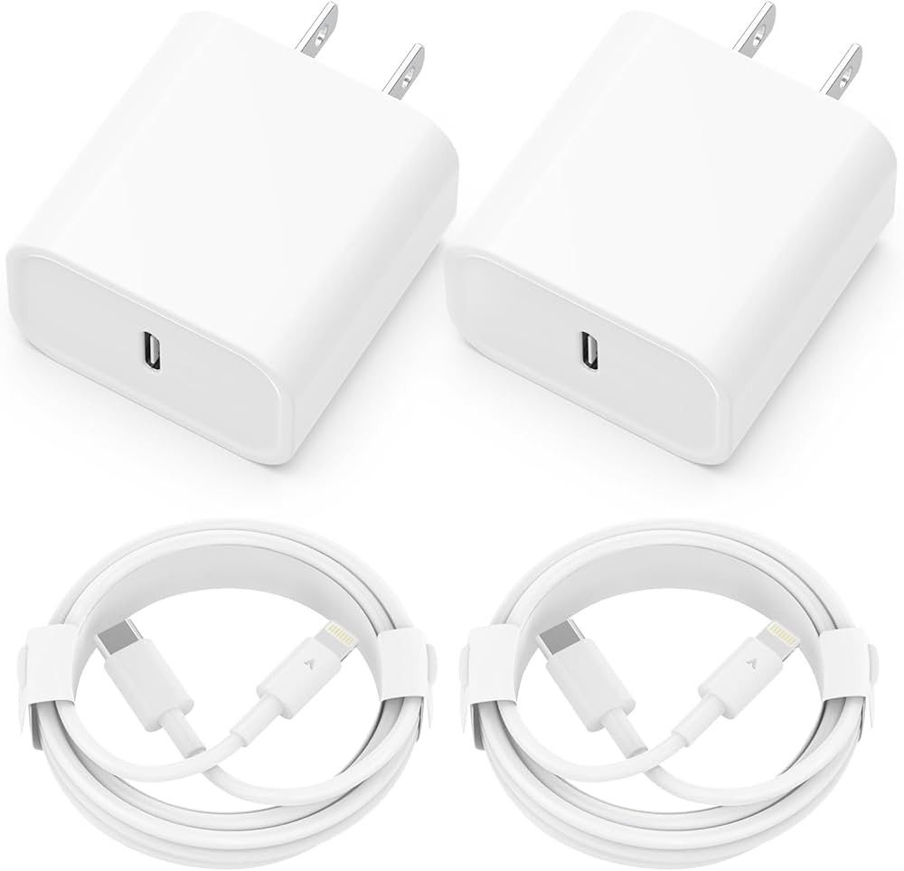 iPhone Charger [Apple MFi Certified] 2 Pack 20W PD USB C Wall Fast Charger Adapter with 2 Pack 6F... | Amazon (US)