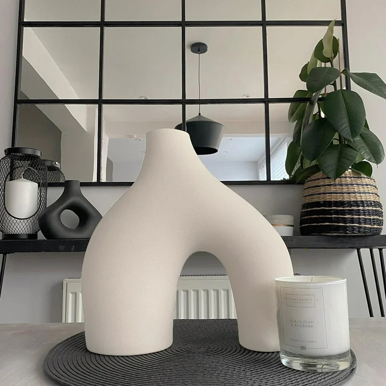 Ceramic Vase for Home Decor, White Vase, Boho Vase, Decorative Vase, Modern Farmhouse Decor, Farm... | Walmart (US)