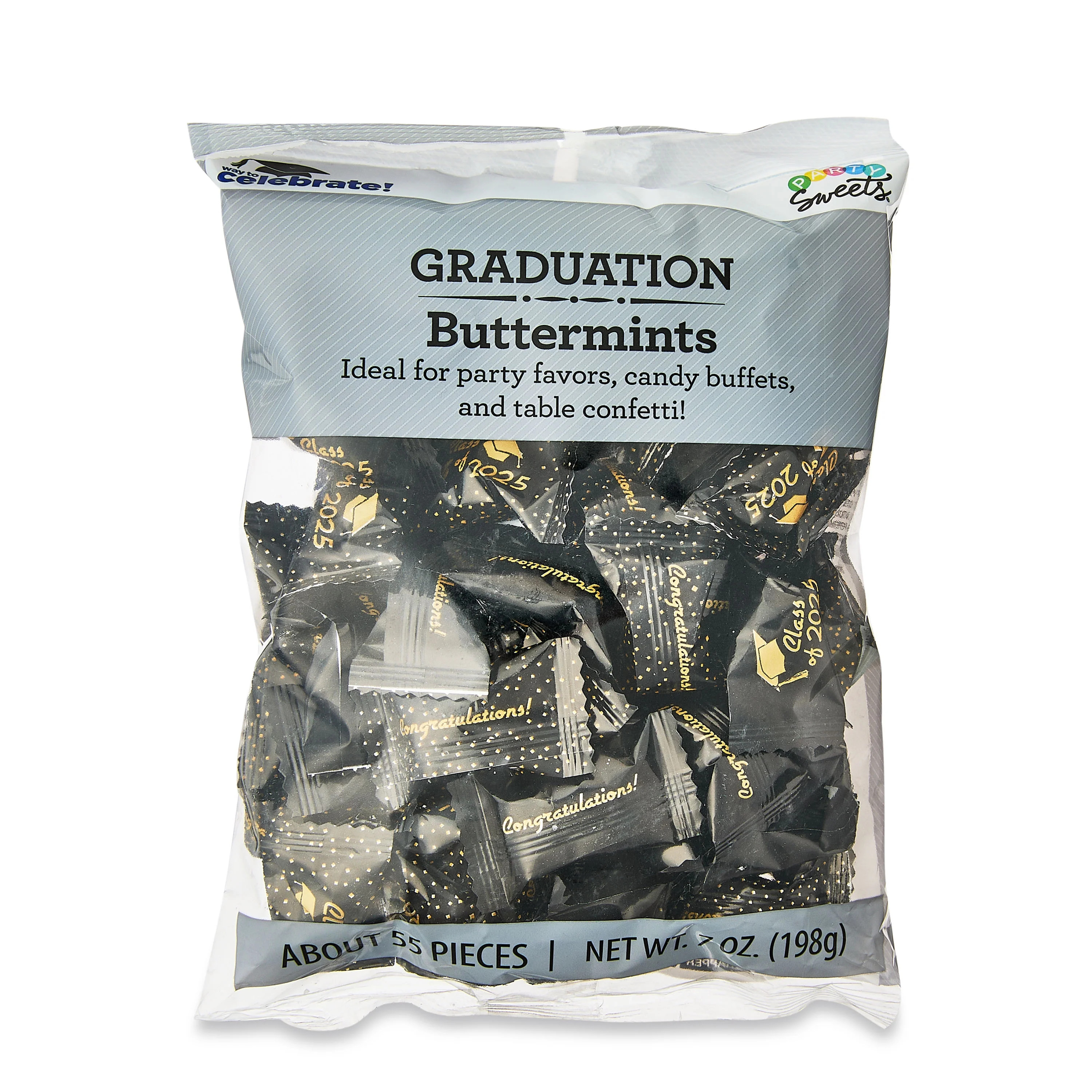 Party Sweets 2026 Graduation Mints Black and Gold, 7 oz | Walmart (US)