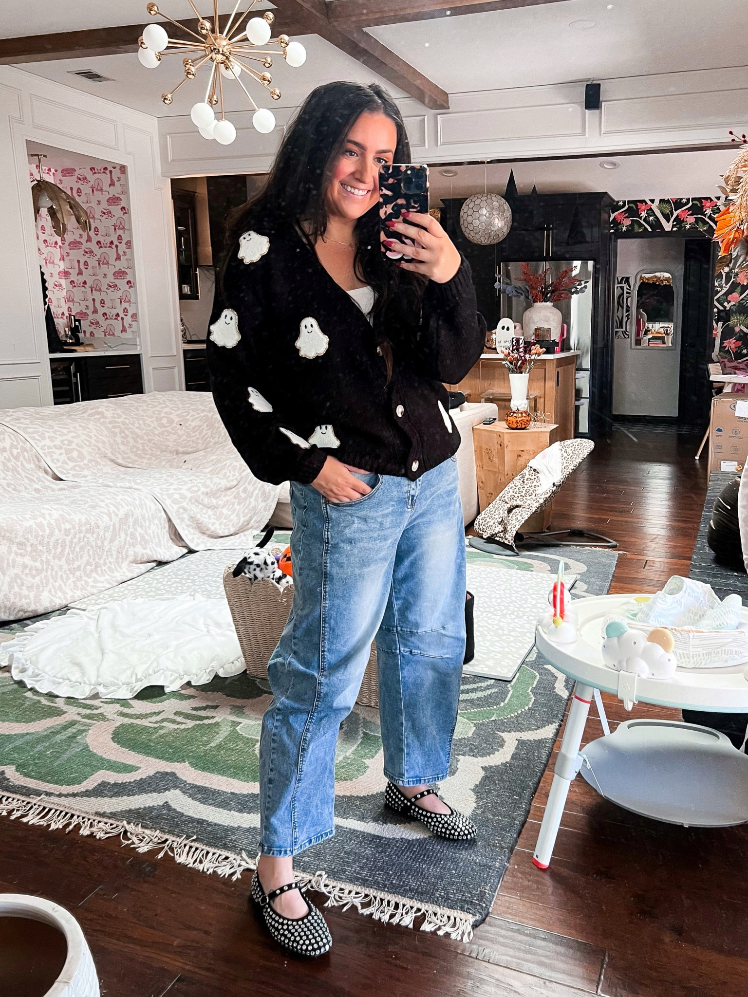 Halloween glitter ghosts fall cardigan teacher mom barrel jeans Amazon 

#LTKSeasonal #LTKHalloween #LTKFindsUnder50