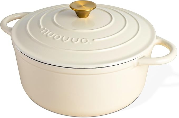 Nuovva Enamelled Cast Iron Dutch Oven Pot with Lid – 6.4 Quart Non Stick Casserole Pot – Heav... | Amazon (US)