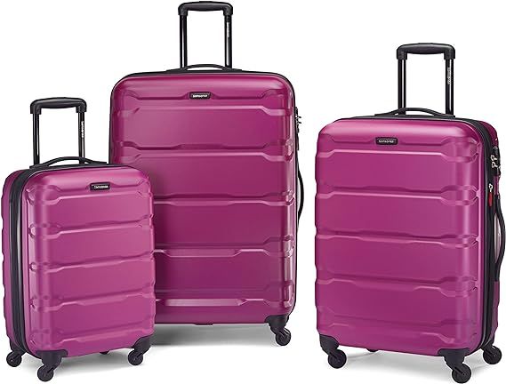 Samsonite Omni PC Hardside Expandable Luggage with Spinner Wheels, Radiant Pink, 3-Piece Set (20/... | Amazon (US)
