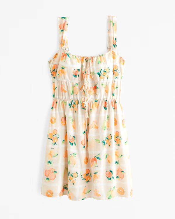 Tie-Front Mini Dress | Abercrombie & Fitch (US)