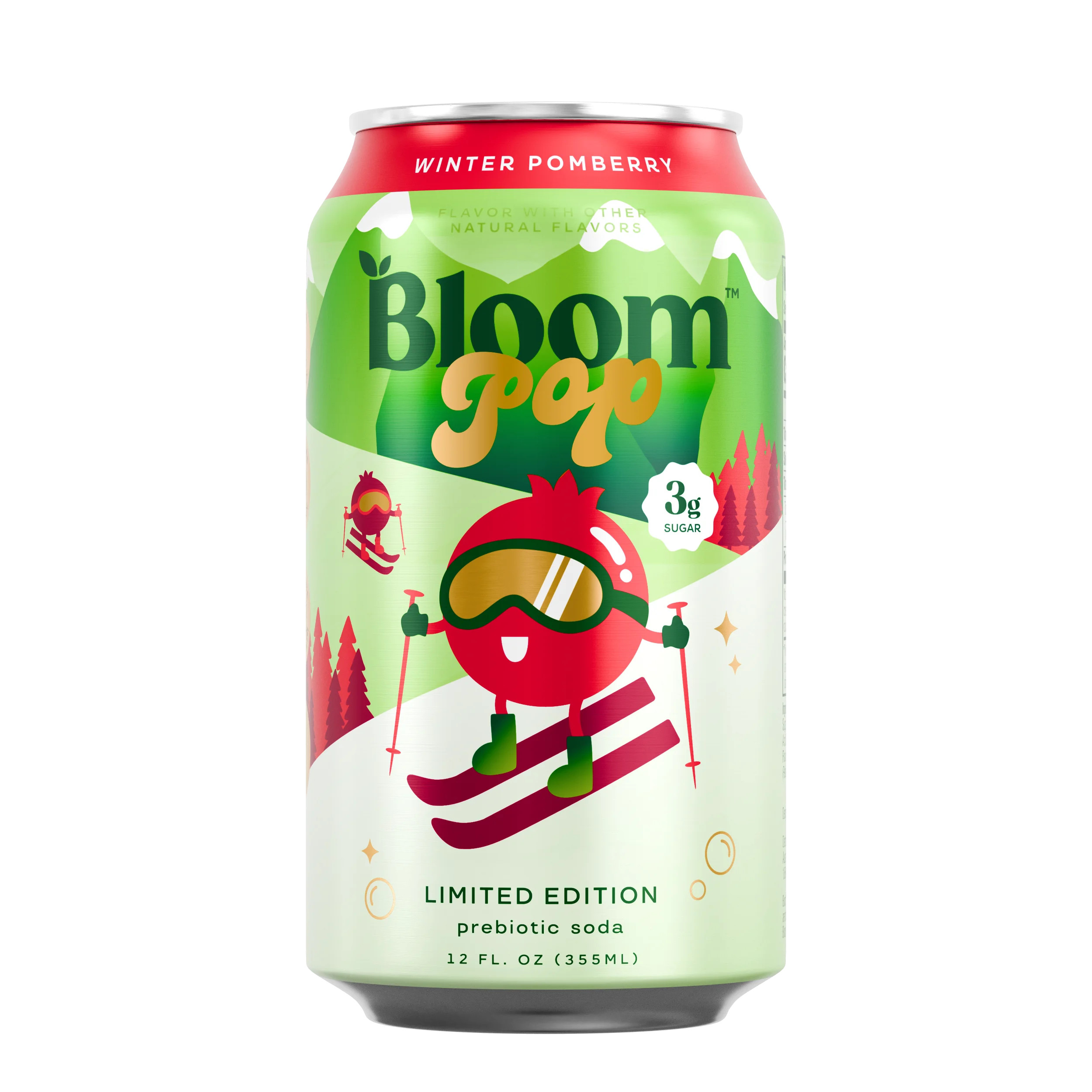 Bloom Nutrition Pop Prebiotic Soda, Winter Pomberry Limited Edition, 12 fl oz, Can | Walmart (US)